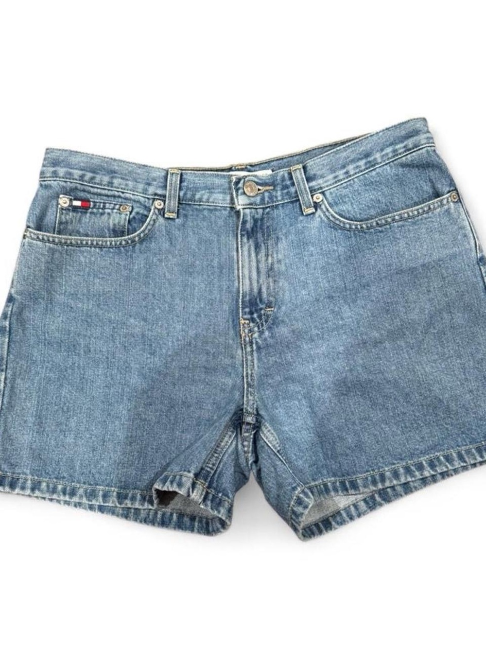 Tommy Hilfiger Light Blue Denim Shorts with Signature Label
